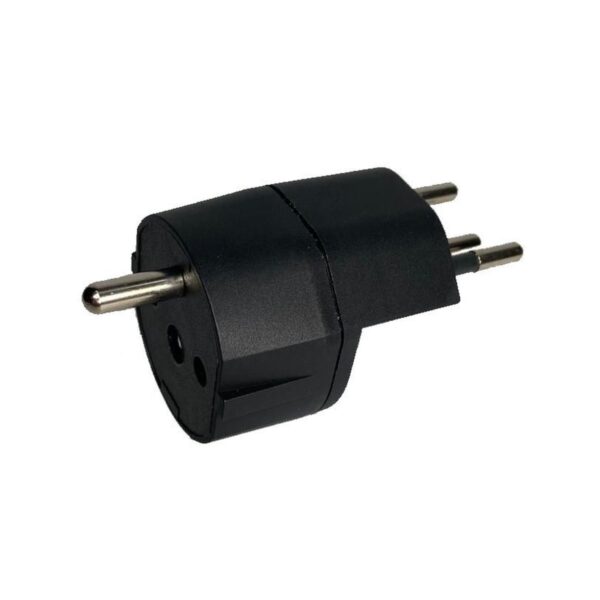 Adaptateur fixe noir Schuko/T12 3 pôles, 10A IP20