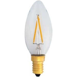 Ampoule LED ELBRO E14, C35, 2W, 230V, 220lm, 2400K, 300°, Ø35, blanche, transparente