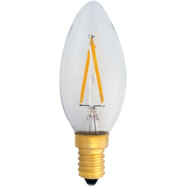Ampoule LED ELBRO E14, C35, 2W, 230V, 220lm, 2400K, 300°, Ø35, blanche, transparente