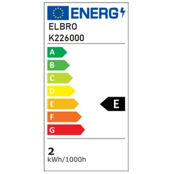 Ampoule LED ELBRO E14, C35, 2W, 230V, 220lm, 2400K, 300°, Ø35, blanche, transparente – Image 2