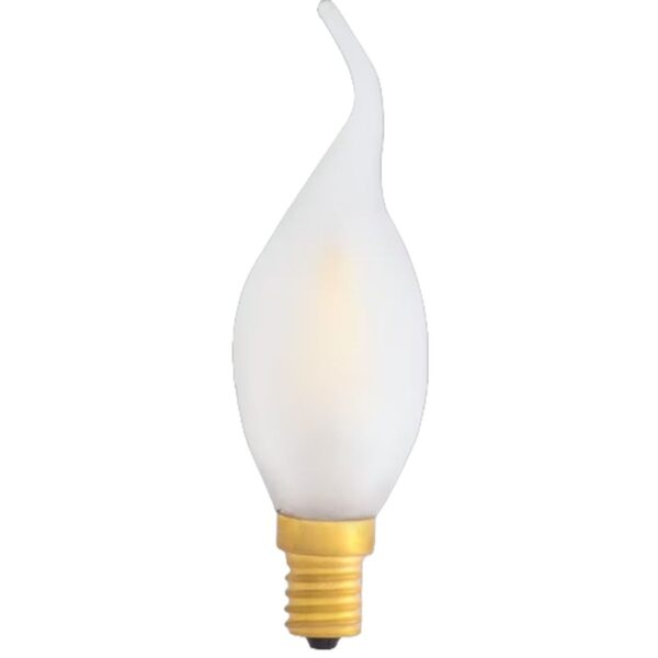 Ampoule LED ELBRO E14, 2 W, 230 V, 200 lm, 2700 K, 300°, Ø35 mm, blanche,opale, Flamme déco