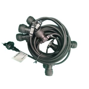 Guirlande d'illumination, 25 m, 25×E27, 230,V, avec T13 IP55, noir