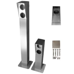 Colonne d'énergie, colonne de raccordement, H= 1000 mm, deux découpes d'encastrement, acier inoxydable, poids 12.5 kg