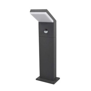 Borne d'éclairage LED ELBRO, PIR, 9 W, 680 lm, 2200/2700/3000 K, Lampe de veille, IP54, avec plaque de base, anthracite