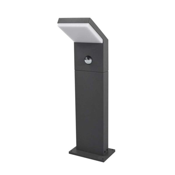 Borne d'éclairage LED ELBRO, PIR, 9 W, 680 lm, 2200/2700/3000 K, Lampe de veille, IP54, avec plaque de base, anthracite