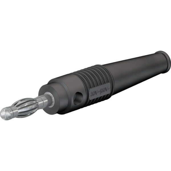 Lamellenstecker schwarz 4 mm mit Lötanschluss bis 2.5 mm²