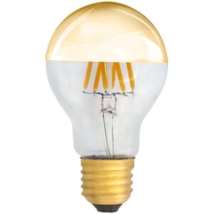 Lampe LED ELBRO E27, A60, 6W, 230V, 2700K, 600lm, claire, dorée miroir